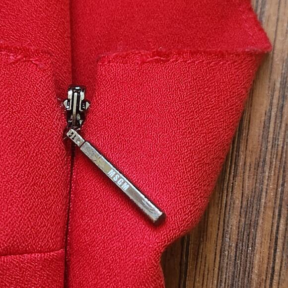 MSGM Womens Mini Dress EU 42 US 10 Red Sleeveless Sheath Cascade Ruffle - Picture 9 of 14